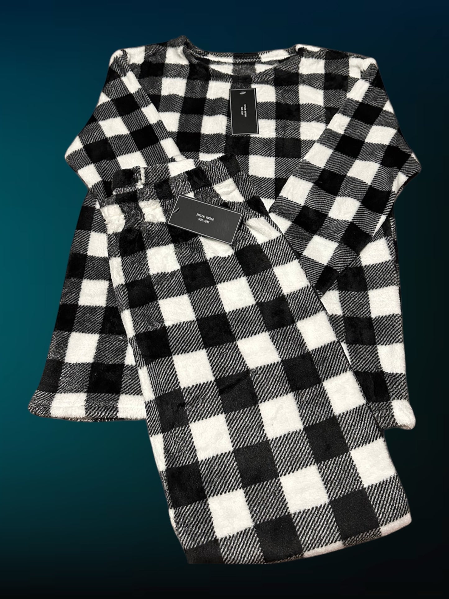 Black & White Checkered Pj Set