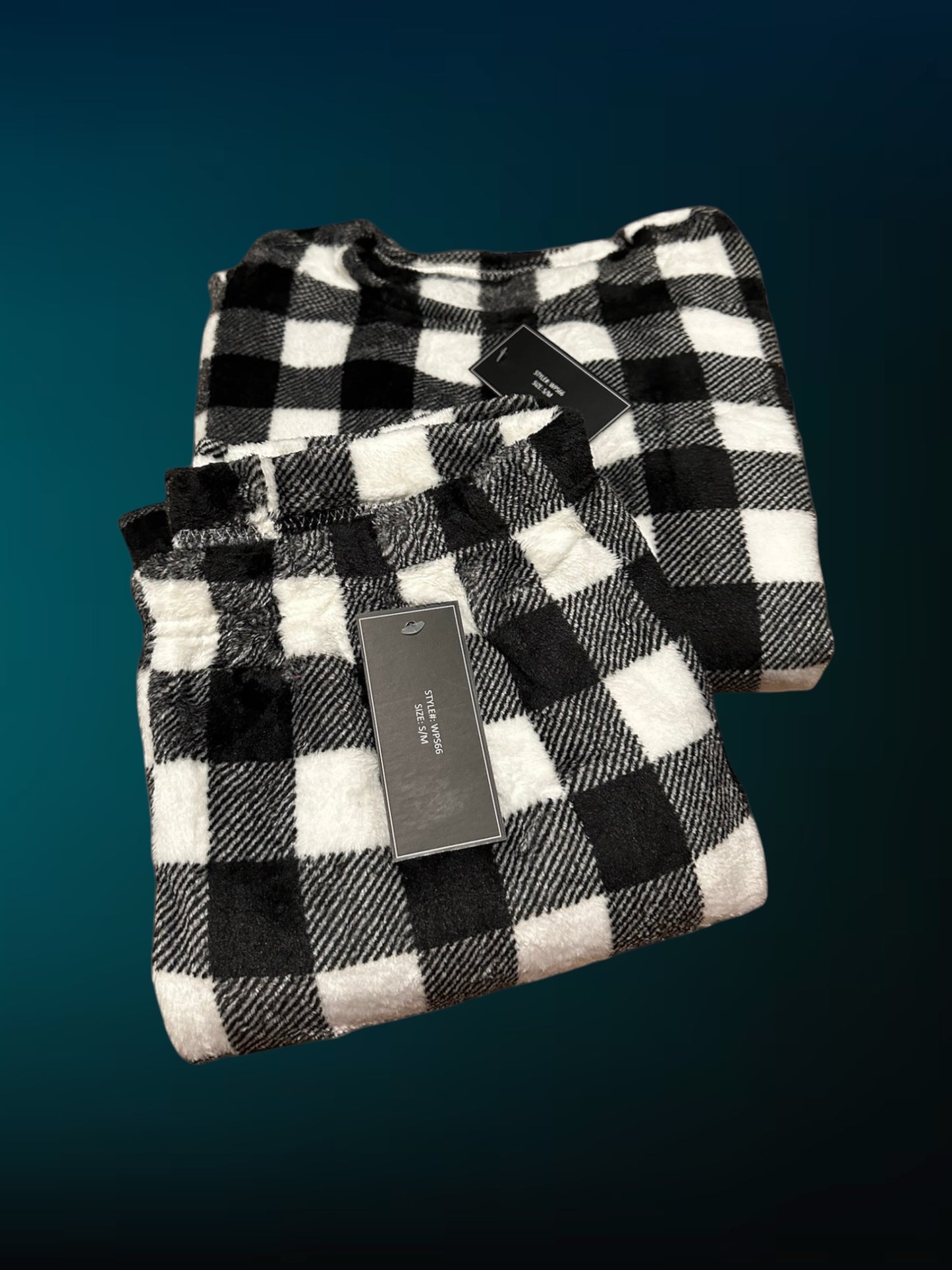 Black & White Checkered Pj Set