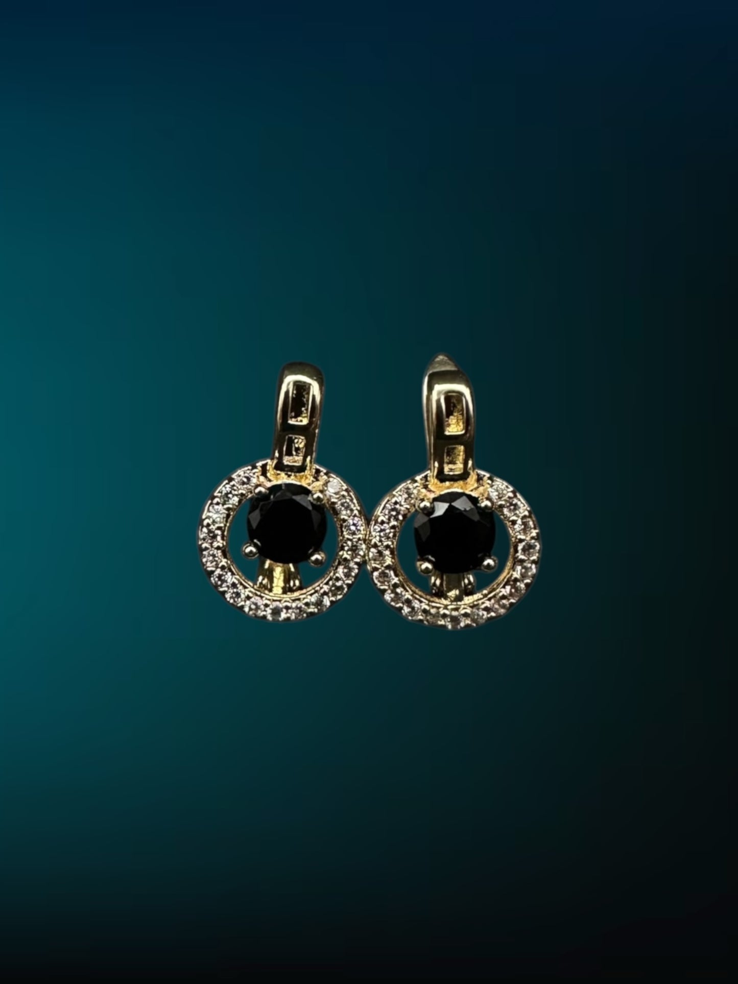 Black Circle Diamond Earrings