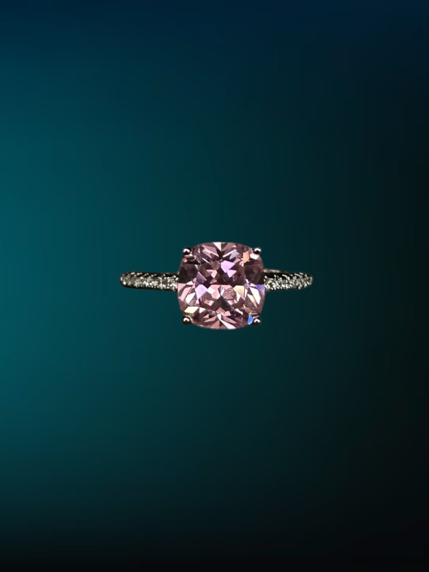 Pink Square Diamond Ring