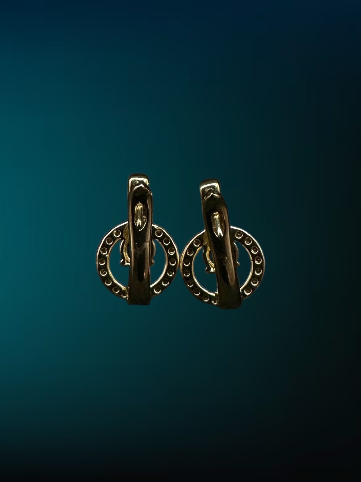 Black Circle Diamond Earrings