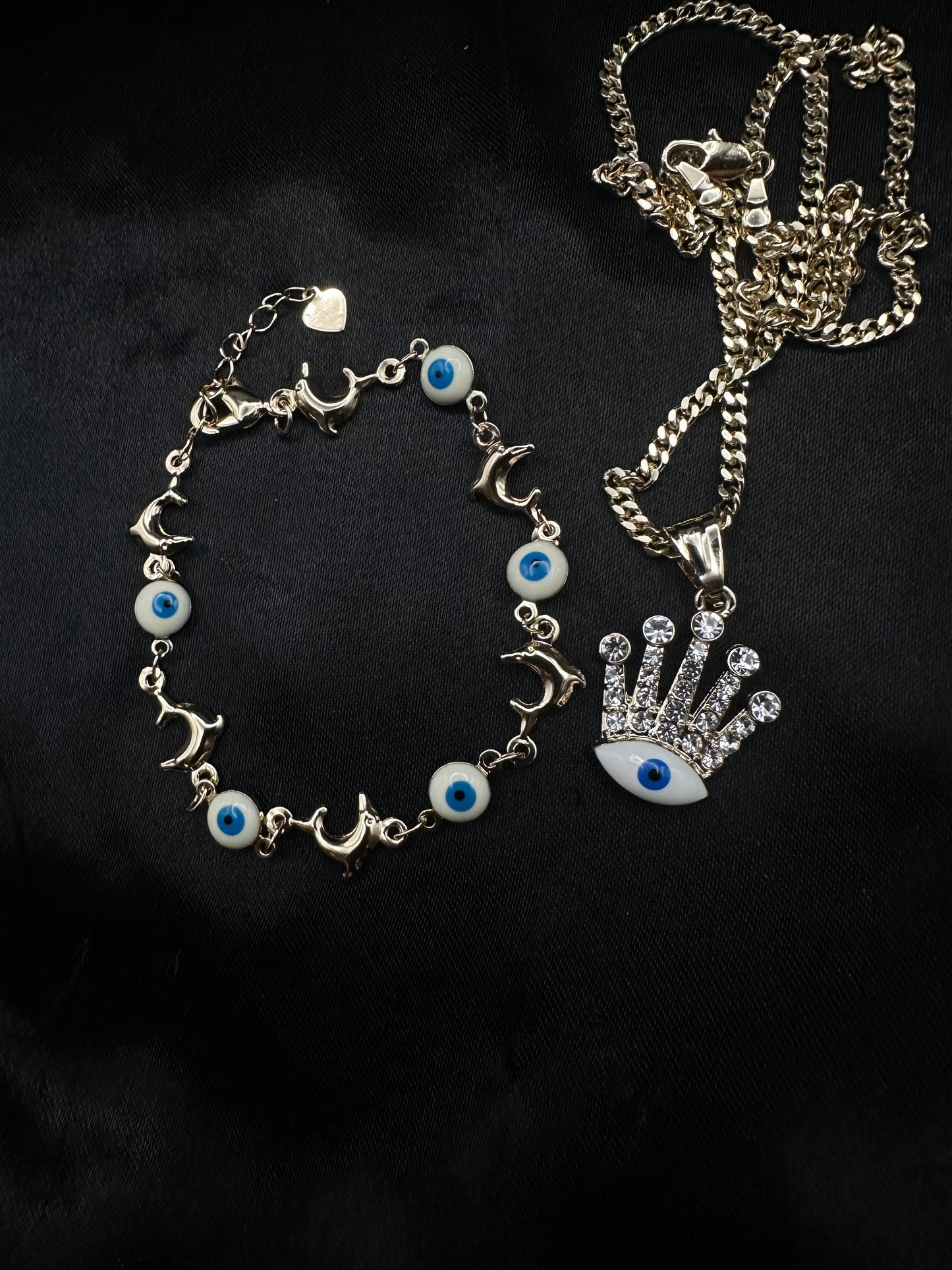 White Evil Eye Crown Set