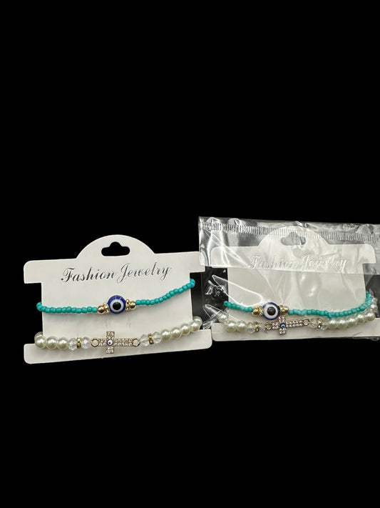 Evil eye/Cross Bracelet