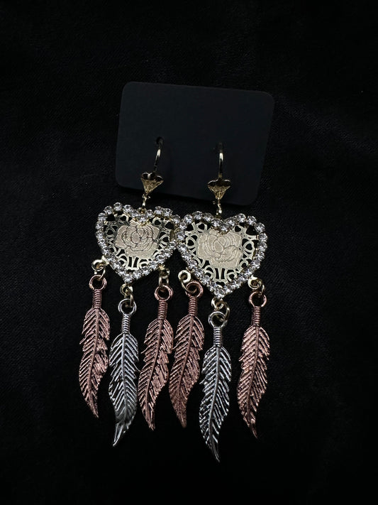 Heart Feather Earring