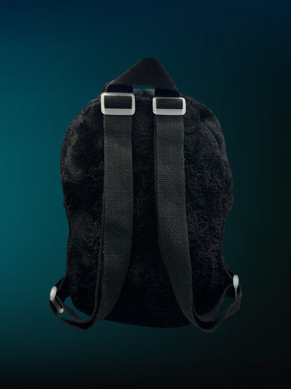 Black Fluffy Backpack