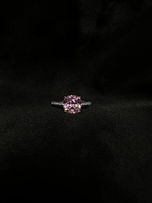 Pink Square Diamond Ring