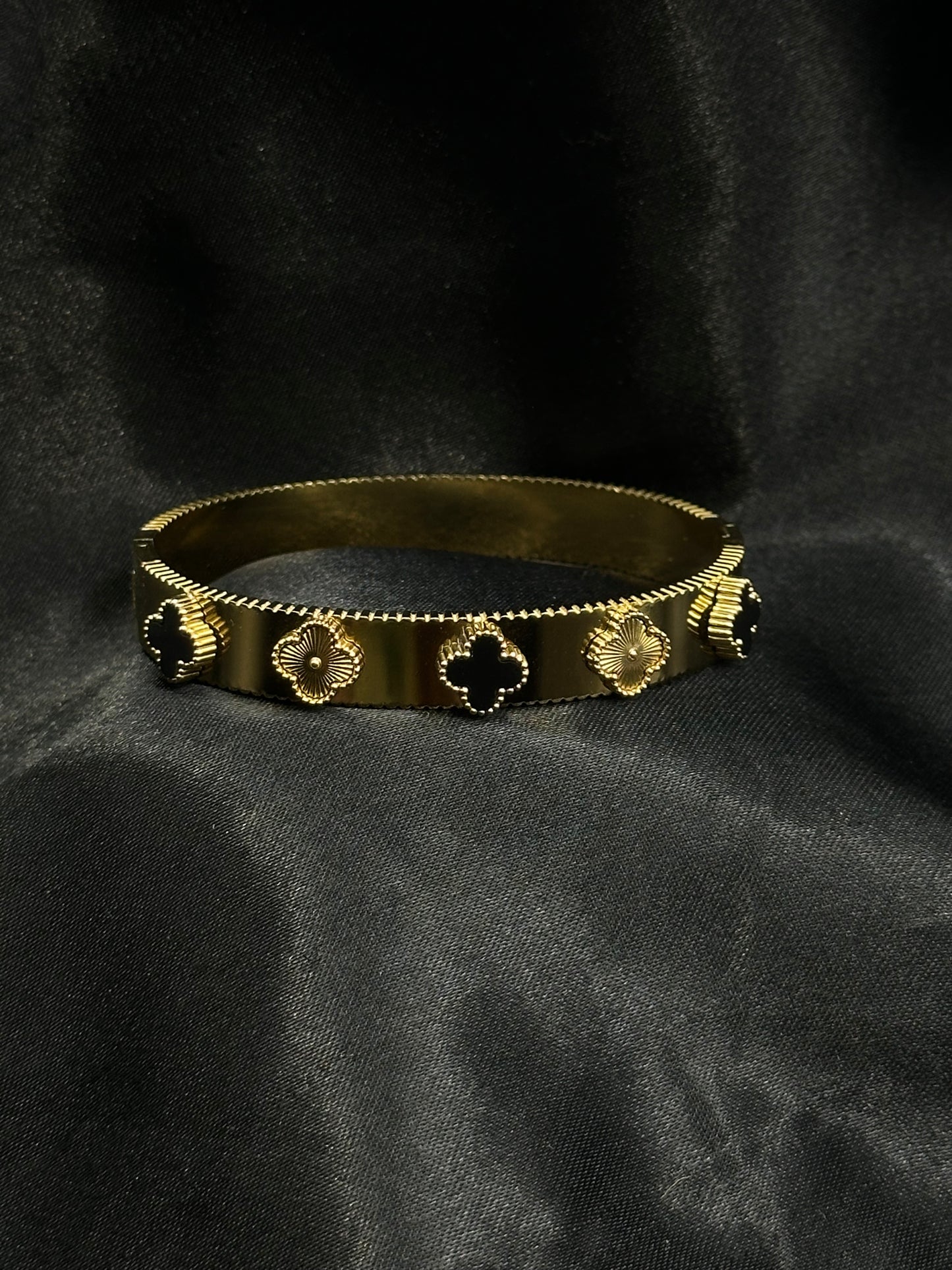 Black Clover Bangle Bracelet