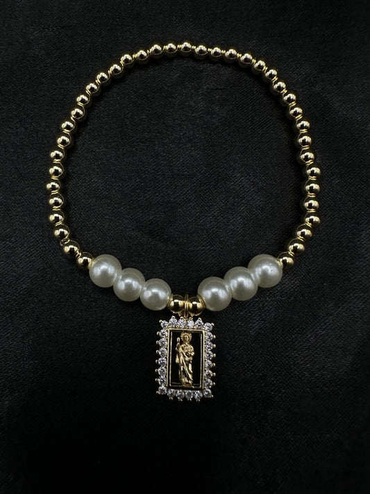 San Judas Pearl Bracelet