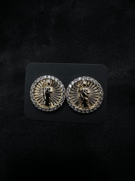 Circle San Judas Earrings