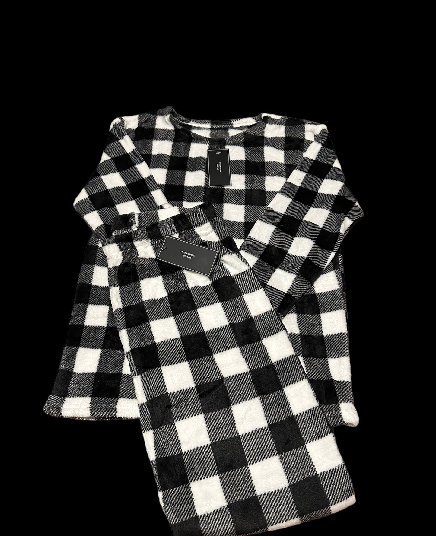 Black & White Checkered Pj Set