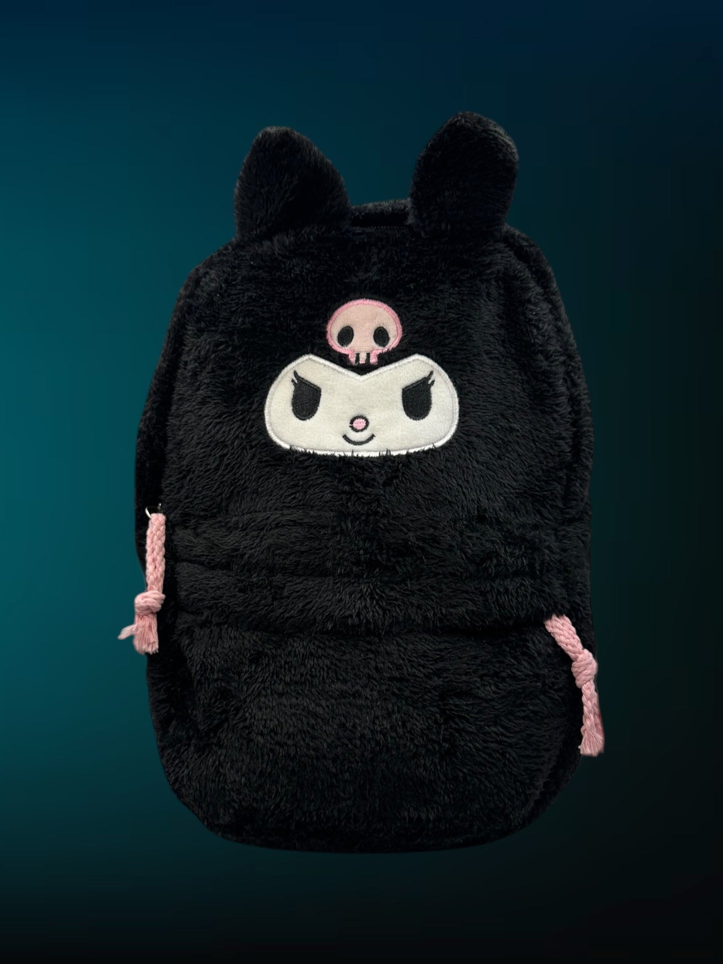 Black Fluffy Backpack