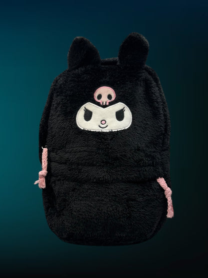 Black Fluffy Backpack