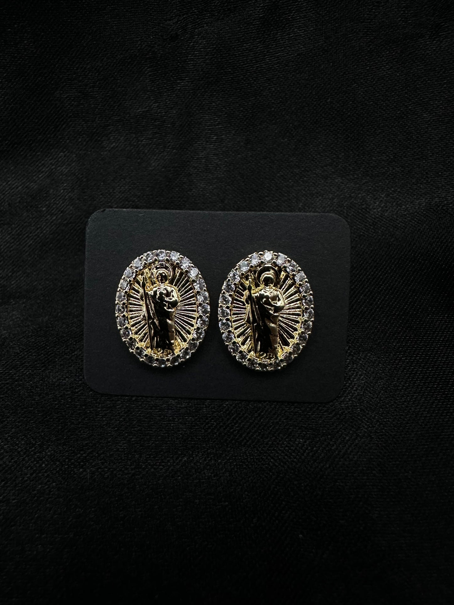 Oval San Judas Earrings