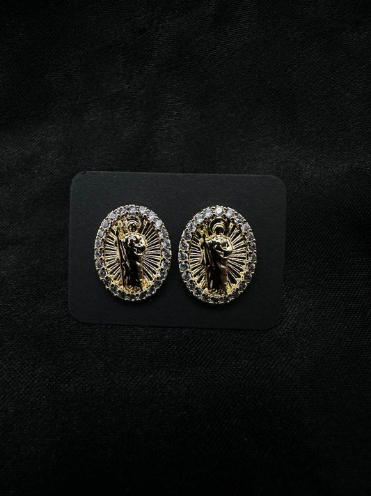 Oval San Judas Earrings