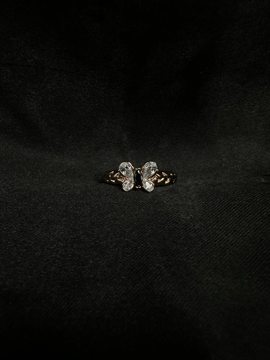 Black Diamond Butterfly Ring